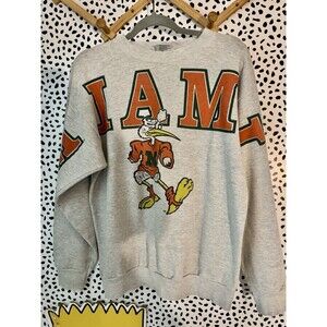 MIAMI 1990 GREY & ORANGE PRINTED SWEATSHIRT FULL SLEEVE DETAIL XL UMIAMI U-MIAMI